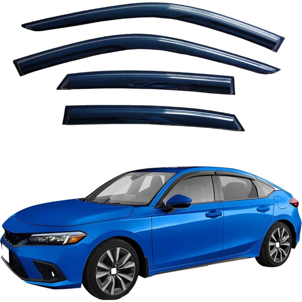 Window Visors Rain Guards for Honda Civic Hatchback 2022-2025 | Black Window Def